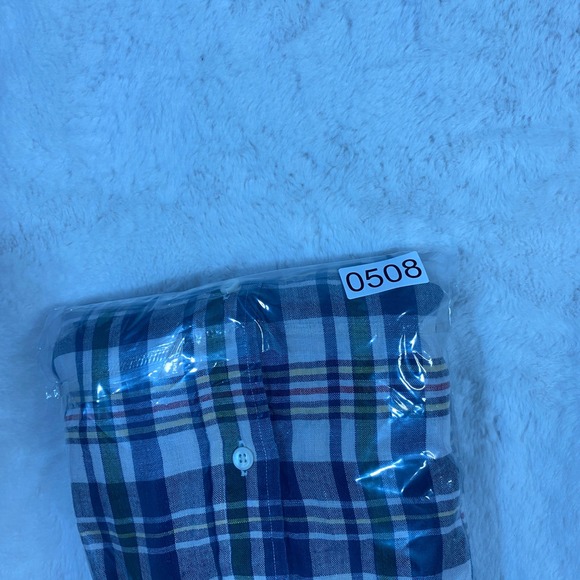 Vintage Ralph Lauren Linen Plaid Mens XL Custom Fit Button Down Shirt Preppy - Picture 9 of 9